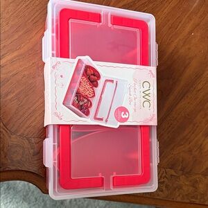 Red Plastic Divided Snack & Meal Container Set
